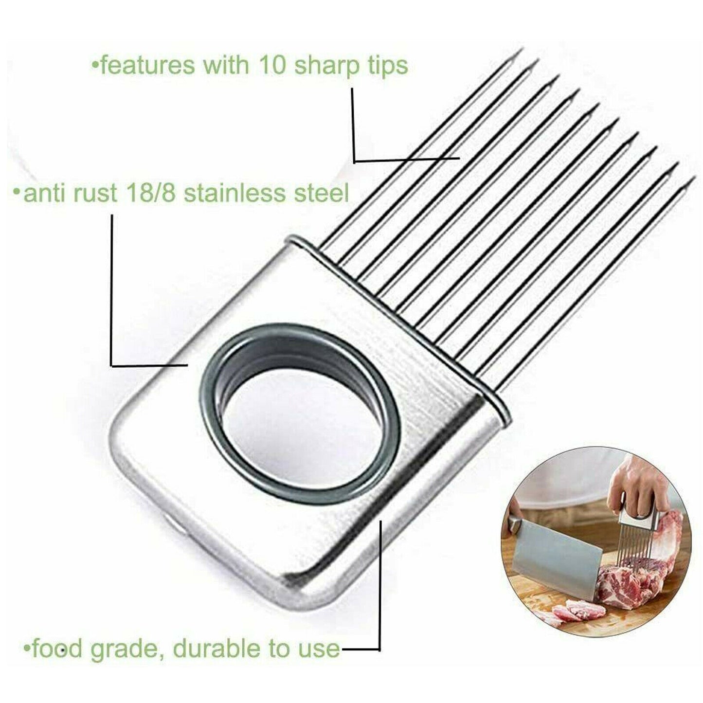 Onion Holder Slicer Vegetable tools Tomato Cutter Stainless Steel Kitchen Gadget - LiftHerLife