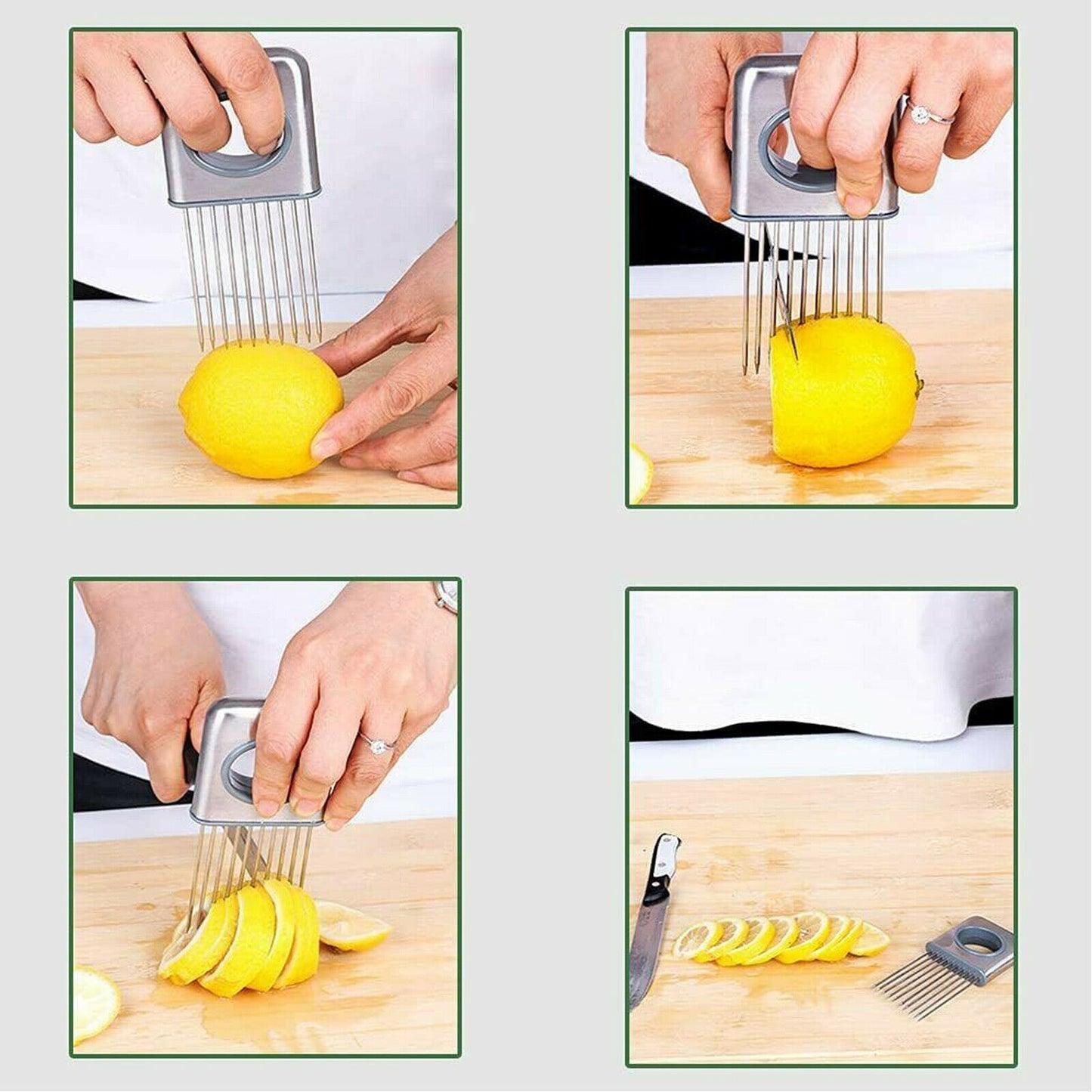 Onion Holder Slicer Vegetable tools Tomato Cutter Stainless Steel Kitchen Gadget - LiftHerLife