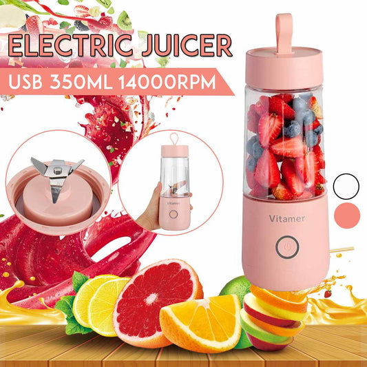 350ml Portable Blender Juicer Electric USB Rechargeable Mixer Smoothie Slushy Cup Fresh Juice Blender Bottle USB Charging Kitchen Gadgets - LiftHerLife